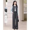Women's Ruffle Collar Shirt, Vest & Trousers Set