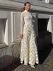 Elegant Long Sleeve 3D Floral Rose Party Dress