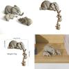 Elephant Resin Figurine Set With Creative Design For Home Decor And Giftgiving