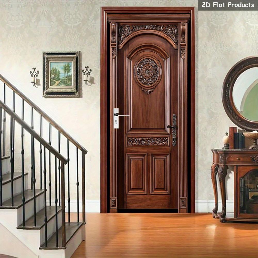 37Style Floral Door Stickers Removable Vinilos Para Puertas Adhesive Wallpaper Art Murals for Doors Bibliotheque Modern Home Decor