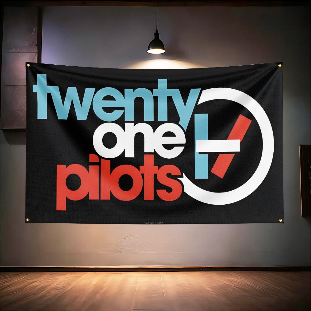 Rock Music Flag 3x5ft For Twenty One Pilots Fans Banner Hd Print Brass Grommet Garage Bedroom Living Room Dorm Wall Decor Tapest