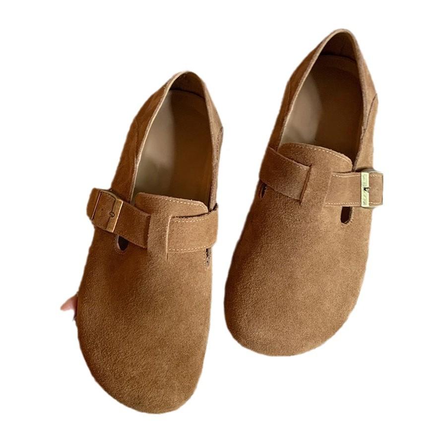 Grape mother winter new Boken shoes four seasons versatile casual women's shoes comfortable soft leather one pedal two shoes children