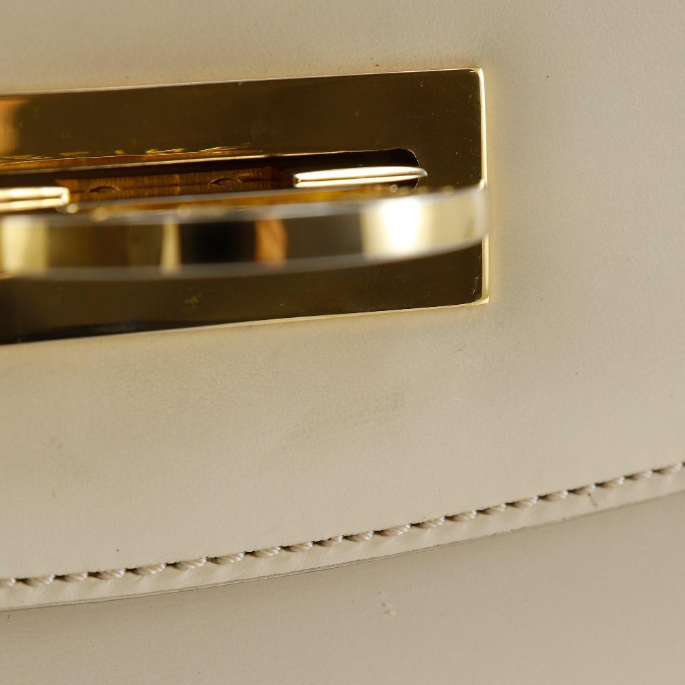 CELINE 2WAYShoulder Handbag vintage White Calfskin Women Used