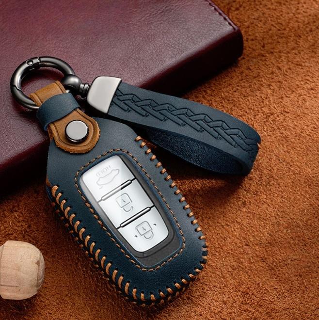 Leather Car Key Cover Case For Kia Forte Rio 3 K2 K3 K5 Sportage For Hyundai IX35 Sonata 8 Sorento Optima Forte