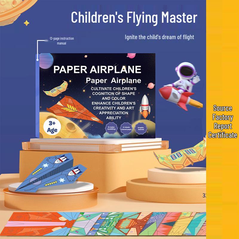 3D Airplane Origami Book for Kids: Foldable Paper Models & Toys