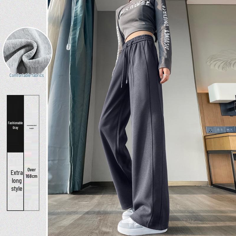 

Женские черные флисовые широкие спортивные штаны, маленький размер - Новинка сезона Осень/Зима 2024 M 48-52kg