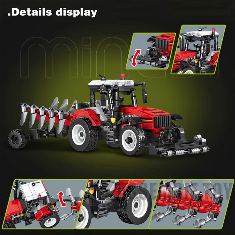 High-Quality [778Pcs] High-Quality Farm High-Quality Tractor High-Quality With High-Quality Plow High-Quality Building High-Quality Block