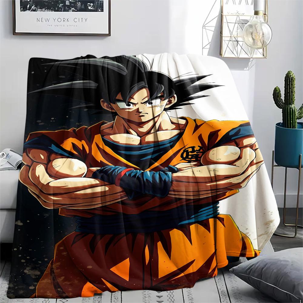 Coperta in Flanella con Stampa Personaggi Dragon Ball, Alta qualità Confortevole per Tutte le Stagioni, Arredamento per la Casa, Calore e Comfort, Perfetta per Regali di Natale