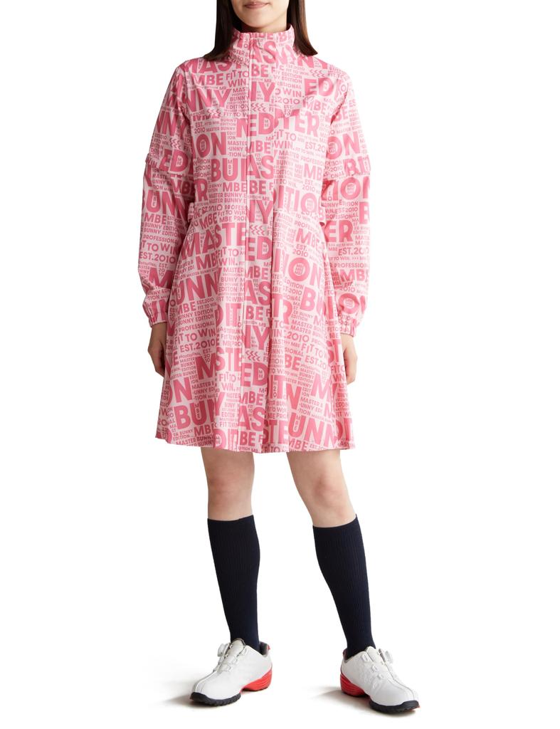 Continuing standard product rainwear dress water removable Golf rain gear x D Pink 1 [Master Bunny] Women's (water resistant, repellent, sleeves) / /