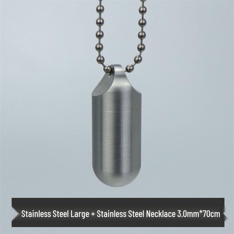 Waterproof Stainless Steel Pill Bottle Capsule - Portable, Moisture-Proof Storage for Outdoor Use