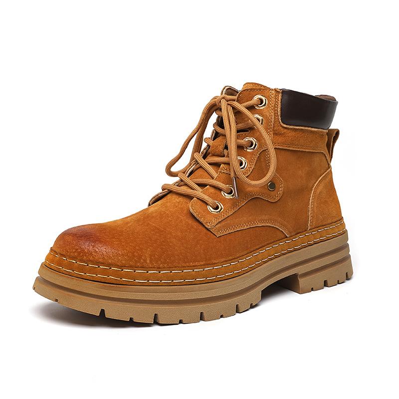 

Martin boots men s autumn and winter British style American retro leather boots tooling big head paratrooper boots 66604-R 38 жёлтый