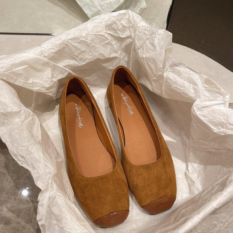 Retro semišové baleríny Dámské Pohodlné Kulatá špička Nízké Mary Jane boty Elegantní Dámské nazouvací Designové baleríny Obuv na řízení