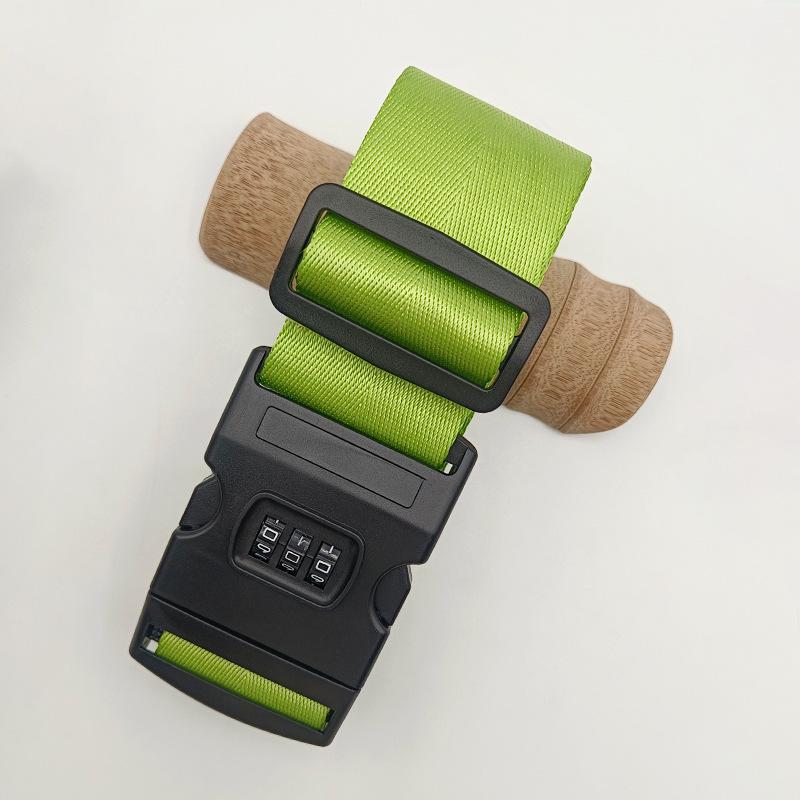 Solid Color Nylon Luggage Strap with Herringbone Pattern, Password Lock, and One-Word Handle