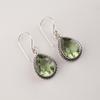 Green Amethyst Gemstone 925 Sterling Silver Customize Teardrop Earrings 1.5" Gift For Mom AEE-2-15