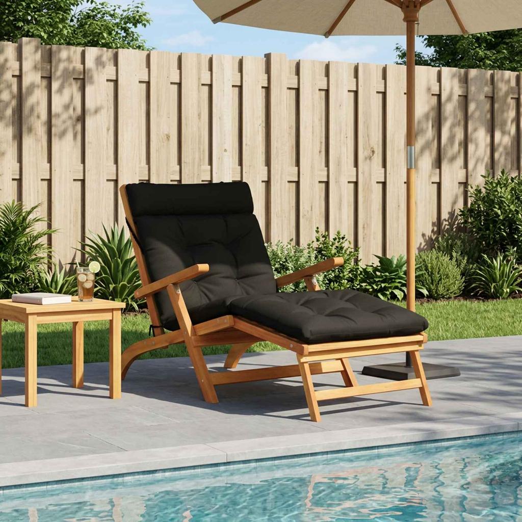 Sun Lounger Cushion VIANEN 100percent Polyester Black