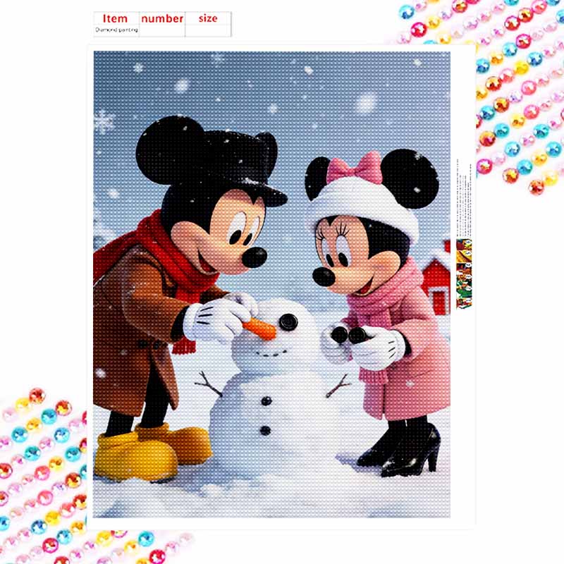 Disney Diamond Art Painting Kit 5D Diamond Snowman Painting Dot Art Gemstone Crystal Paint Diamond Home Wall Decor