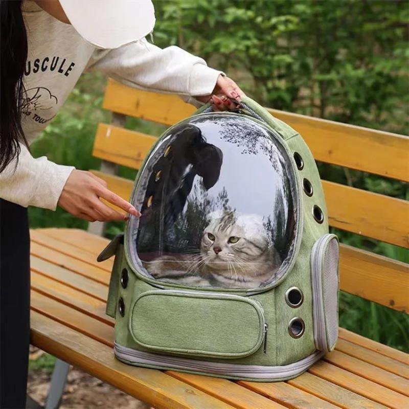 Portable Clear Pet Backpack Kennel For Cats & Small Pets Outdoor Breathable Backpack Adequate Ventilation Design Travel Kennel