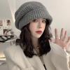 Versatile big head circumference hat women's pile hat autumn and winter warm ear protection hat casual knitted wool hat women's cold hat
