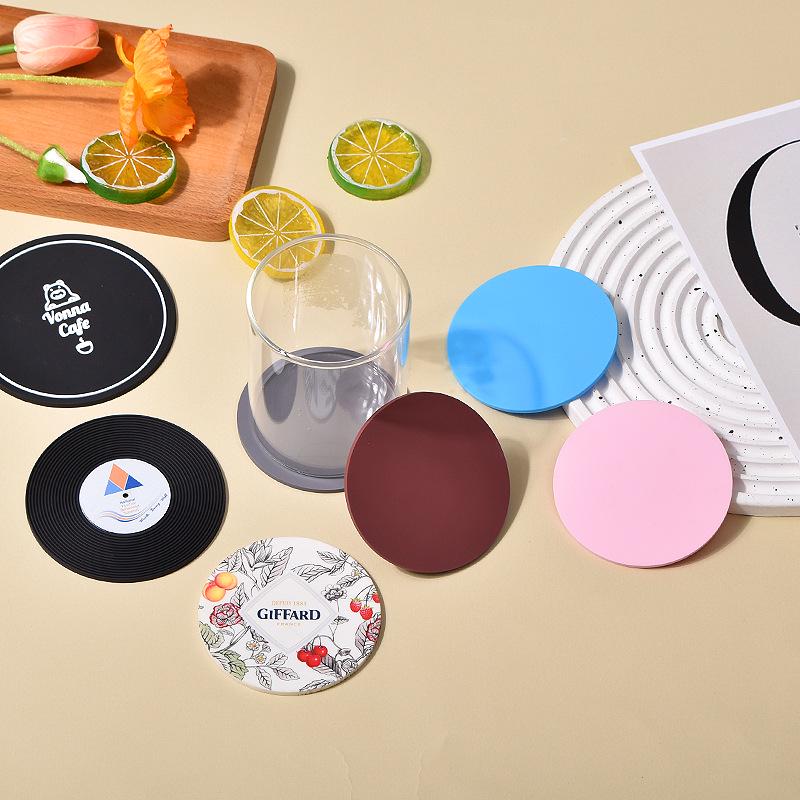 Printed Soft Rubber Coaster Mat - Heat-Resistant Dining Table Bowl Pad for Cafe & Hotel