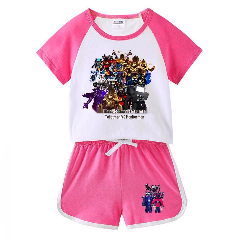 Children's Summer Clothing Set: Boys' & Girls' Short Sleeve T-shirt with Shorts - Casual Sports Two-Piece Set