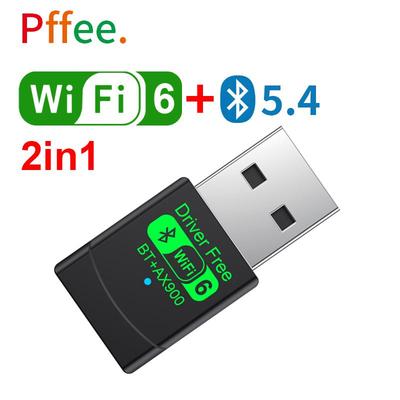 WiFi6 + Bluetooth 5.4 Wireless Adapter Network Card Wlan Receiver Dual Band 2.4G + 5G For PC Windows 7 10 11