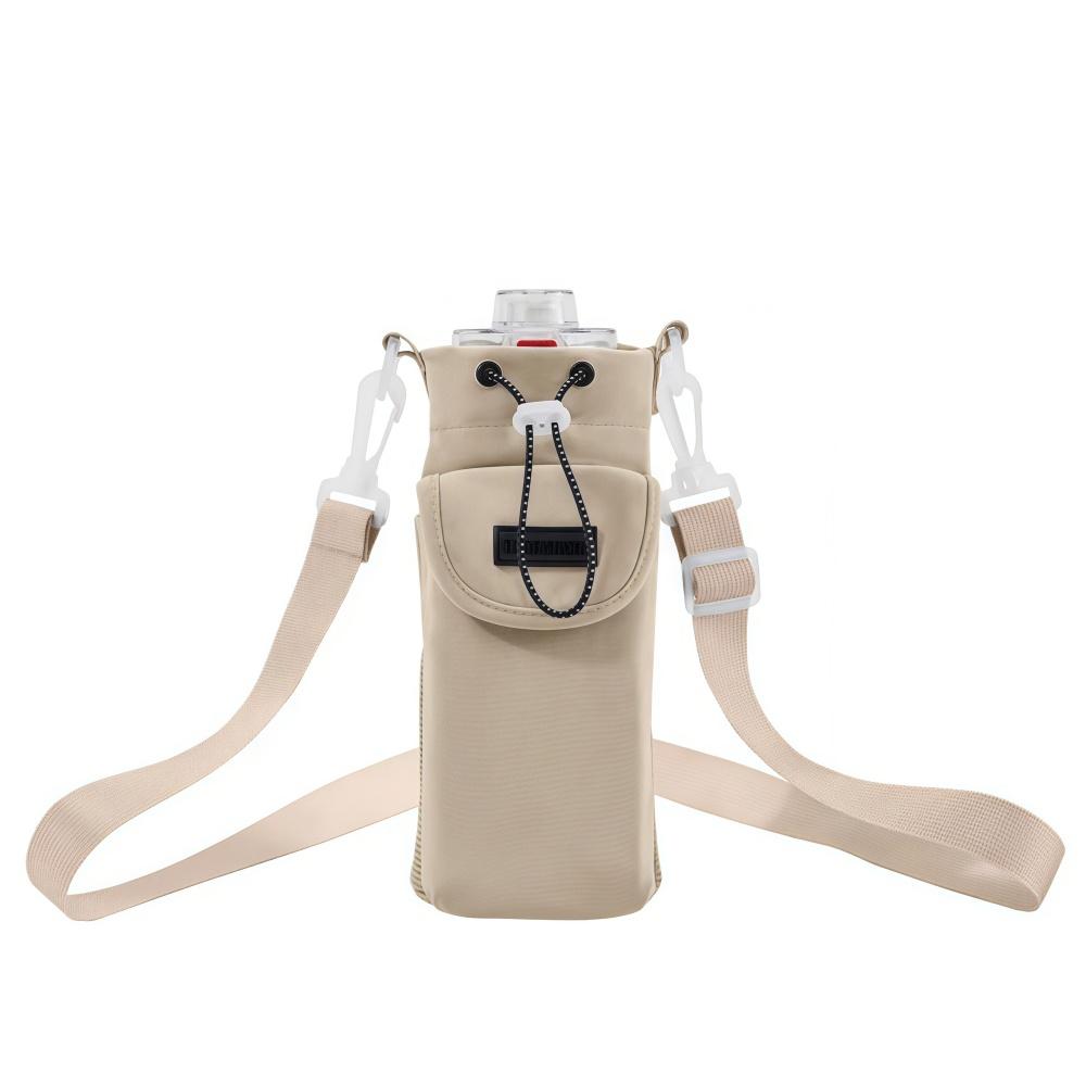 

1PC Adjustable Shoulder Strap Water Bottle Bag with Phone Pocket Waterproof Water Bottle Carrier Bag Water Bottle Holder Pouch слонова кістка