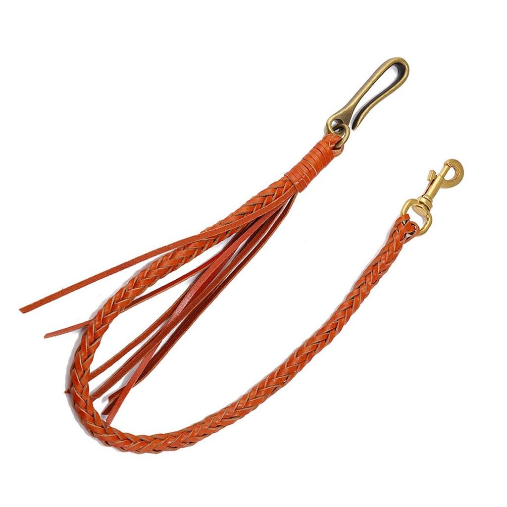 Retro Inspired Leather Tassel Pants Chain Durable Leather Pants Chain Adornment with Swinging Tassels for Vintage Lovers