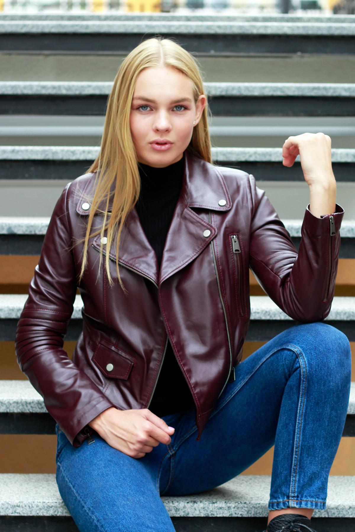 

Vivamood Кожаная женская куртка из овчины