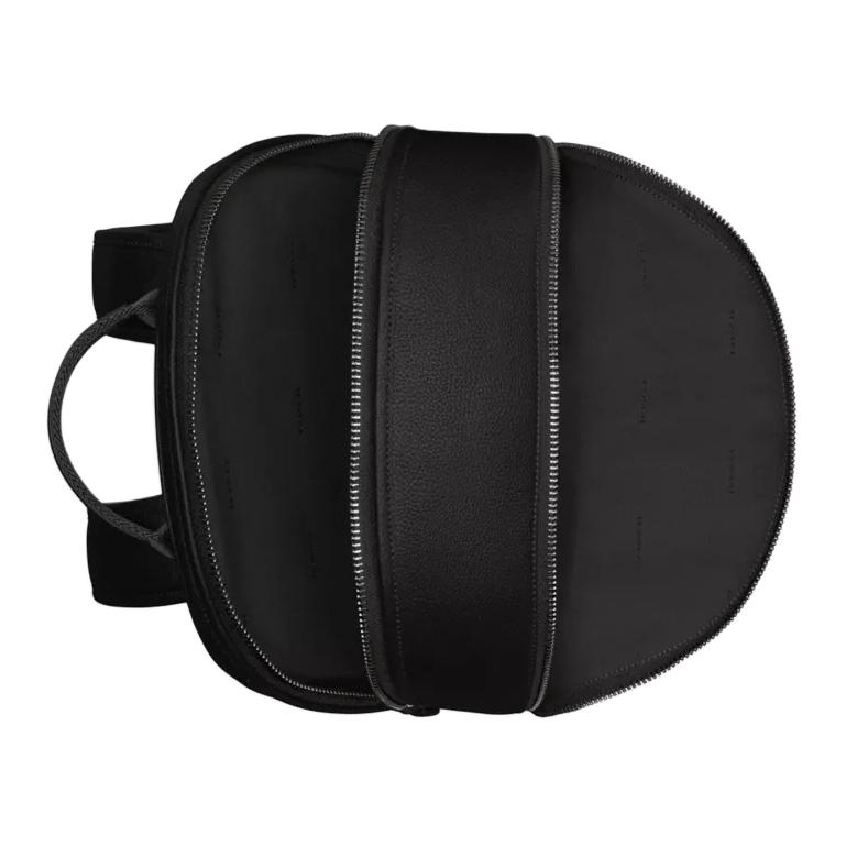 Coach 30 Solid Color Simple Zipper Closure Leather Backpack Large Unisex Backpack Black CV928-BLK