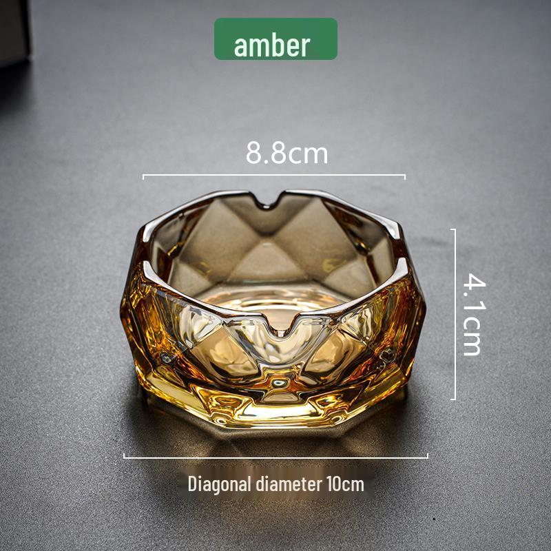 Compact Glass Ashtray for Hotel Rooms, Bedrooms, and Bathrooms