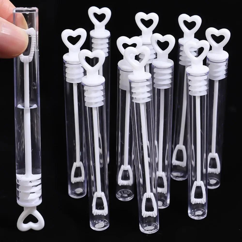 100/10PCS Bubble Soap Bottles Mini Love Heart Shape Tube Bubble Wand Wedding Gift for Guests Birthday Party Decorations Kid Toys