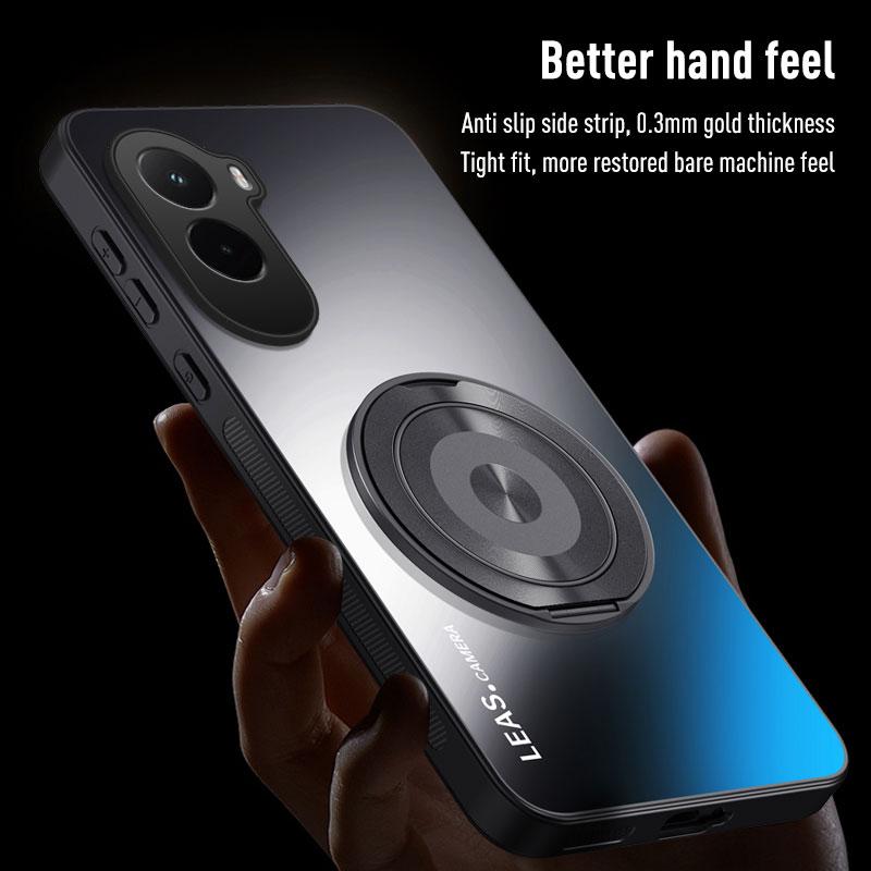 EUCAGR Pentru Xiaomi Poco M7 Luxos AG Mat Soft PC+TPU Suport Mat Capac Spate Pentru Carcasa Telefon Xiaomi PocoM7 Coque CU Suport