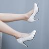 Ladies Lace High Heels Fashion Single Shoes Wedding Shoes Thin High Heels Elegant Bridal Footwear for Women