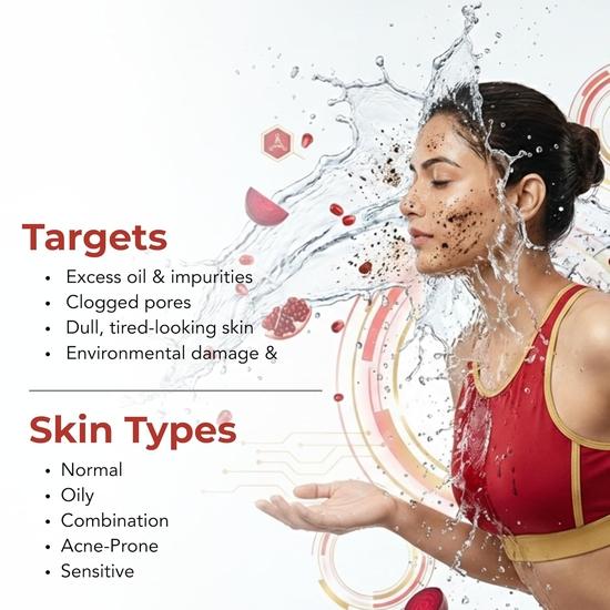 The Skin Story Beetroot & Pomegranate Face Wash | Sulfate-Free & Paraben-Free | Facial Cleanser | Foaming Facewash for Glowing Skin | All Skin | 100ml