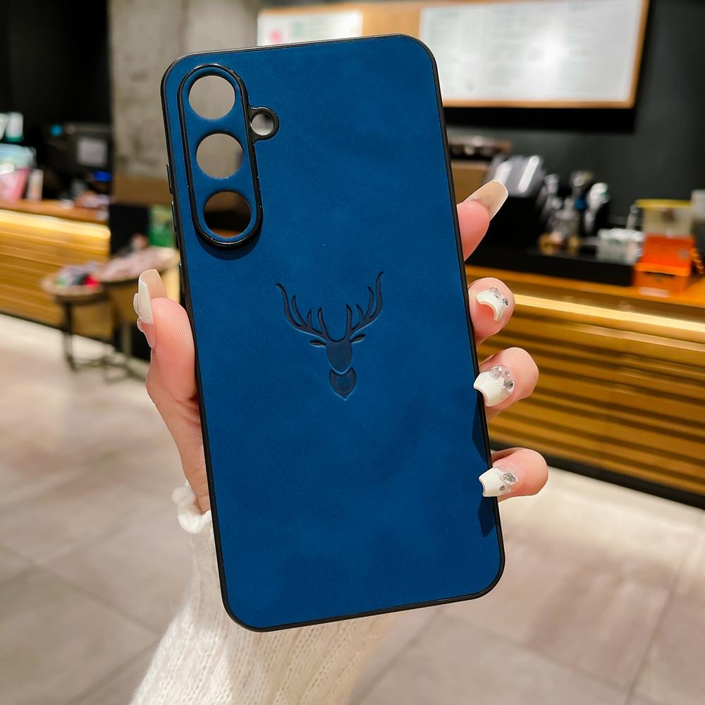 Retre Leather Phone Case For Samsung Galaxy A56 A55 A54 A53 A52 A36 A35 A34 A26 A25 A24 A23 A16 A15 A14 A13 A12 4G 5G Deer Head
