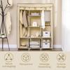 Fabric Wardrobe, with Rails and Shelves - Beige