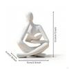 Thinker Statue Resin Figurine Smooth Abstract Sculpture for Book Lovers,