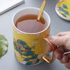 Chinese Dragon Pattern Tea Mug with Lid Ceramic Water Coffee Mug Chinese Porcelain Personal Tea Cup Wedding Gift 450ml