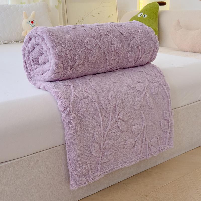 Tafurong Jacquard Fleece Multi-functional Blanket,  Solid Color Bed Blanket, Keep Warm Store Heat Lunch Break Quilt, Suitable for All Seasons