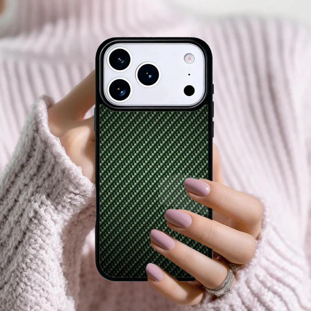 Carbon Fibre Effect Pattern Phone Case For Apple iPhone 17 Air 16E 15 14 Plus 13 12 11 Pro Max Mini Funda Cover