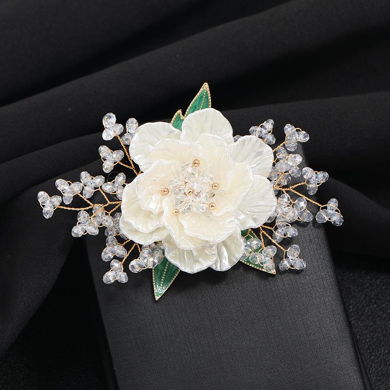Брошь с цветком из хрусталя высокого класса, модная женская элегантная роскошная нишевая брошь-корсет высокого класса