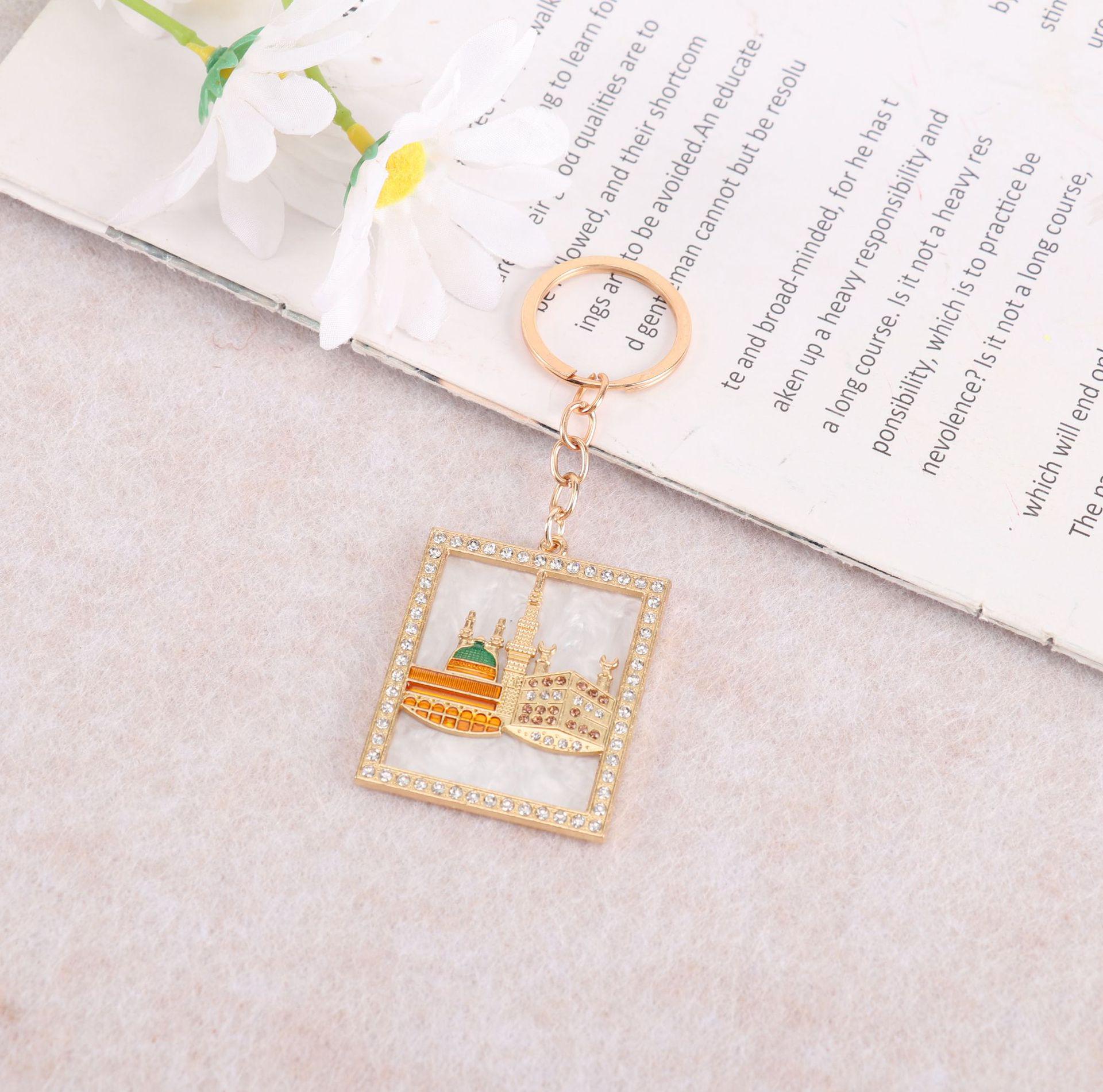 Middle East Moon Festival Arabic Gold Enamel Pendant Keychain