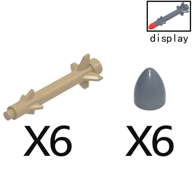 MOC Compatible Military Character Building Blocks Accessories Missile Models Fighter Jet Assembly Children's Toy Mini Brick Gift