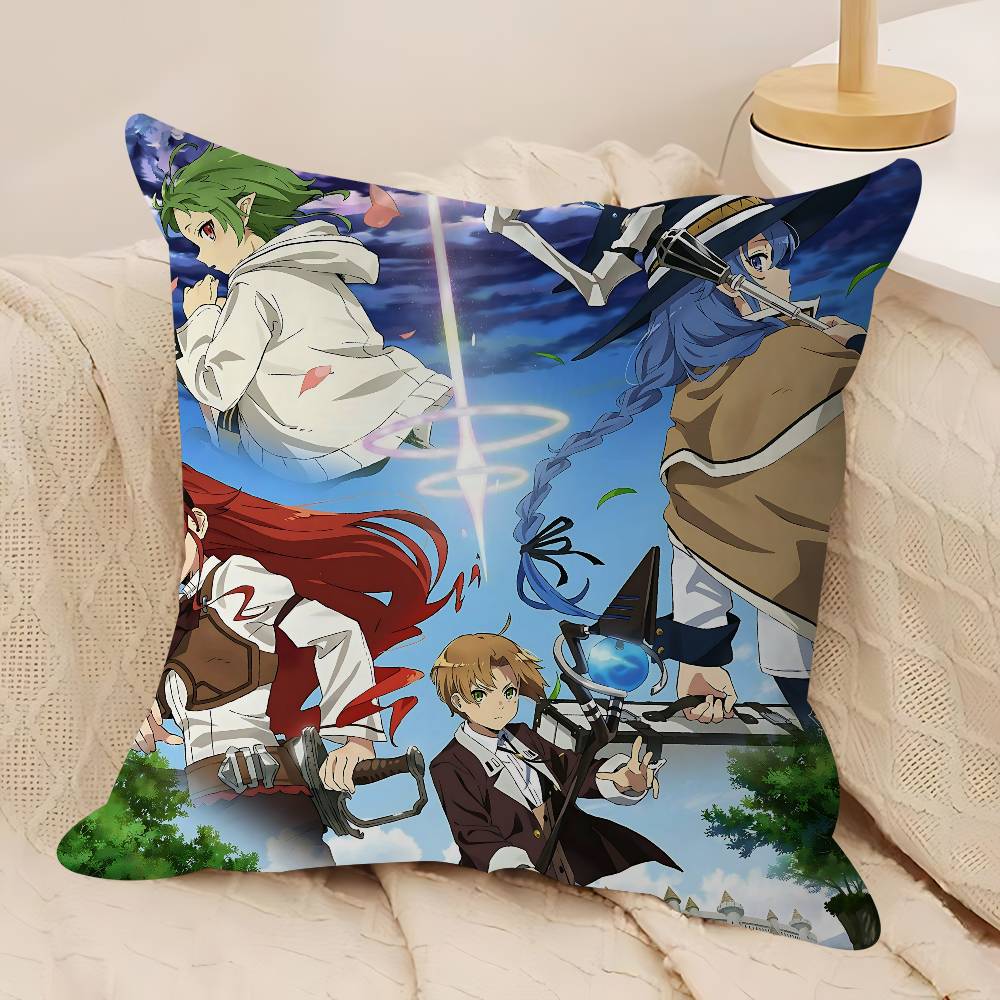 Mushoku Tensei Jobless Reincarnation Personalized Picture Text Home Decorative Pillows Household Gifts 45x45cm