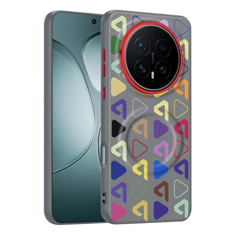 For Honor Magic8 and Magic 8 7 Pro RSR Lette Leather Magnetic Suction Contrast Color Keys Lens Frame Anti-Fingerprint Soft Cover