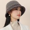Autumn and Winter Hat Women's Retro Bucket Hat Middle-aged and Elderly Elegant Temperament Bow Mother Hat