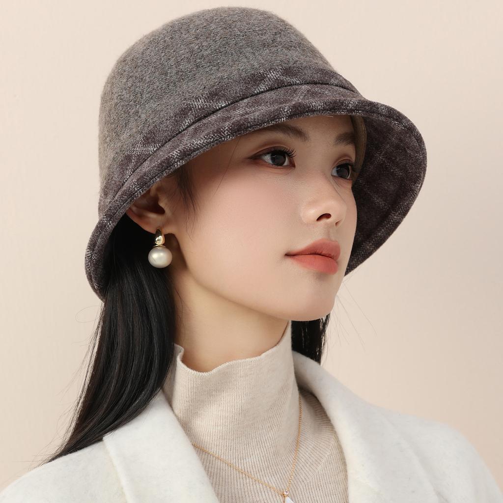 Autumn and Winter Hat Women's Retro Bucket Hat Middle-aged and Elderly Elegant Temperament Bow Mother Hat