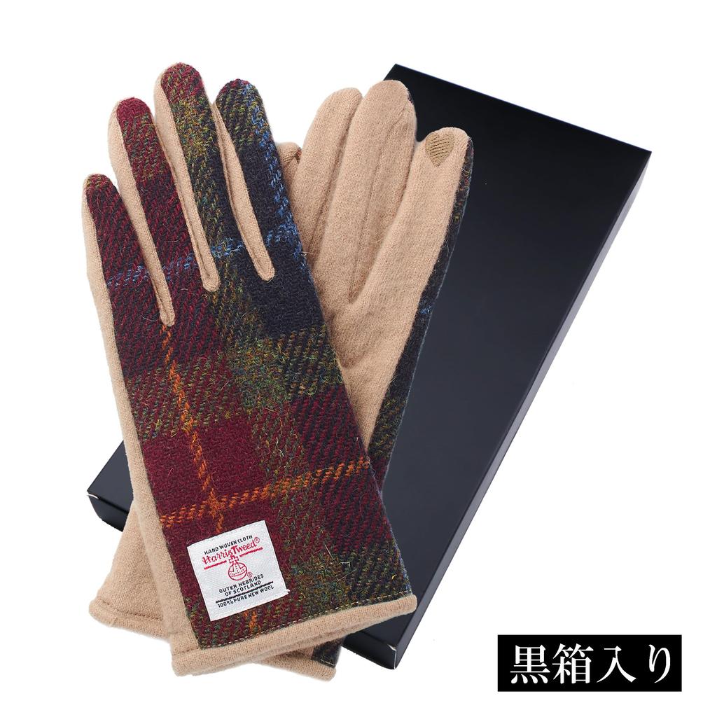 Harris Tweed Smartphone Compatible Jersey [7th HEAVEN] Women's Gloves, Knit, AY-15AWGL-003 (Gray)