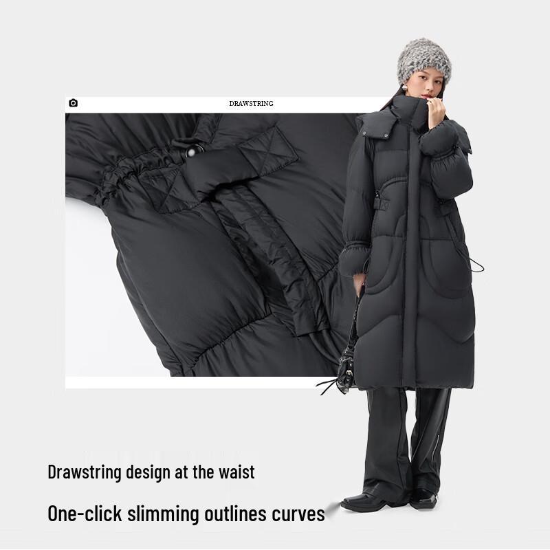 Qianrengang 2025 Women's Hooded Duck Down Jacket
