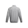 Under Armour UA Rival Mock Neck Logo Print Loose Fit Raglan Long Sleeve Sweatshirt Men Sweatshirt Gray 1386016-025